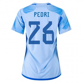 Goedkope Spanje PEDRI 26 Dames Uitshirt World Cup 2022